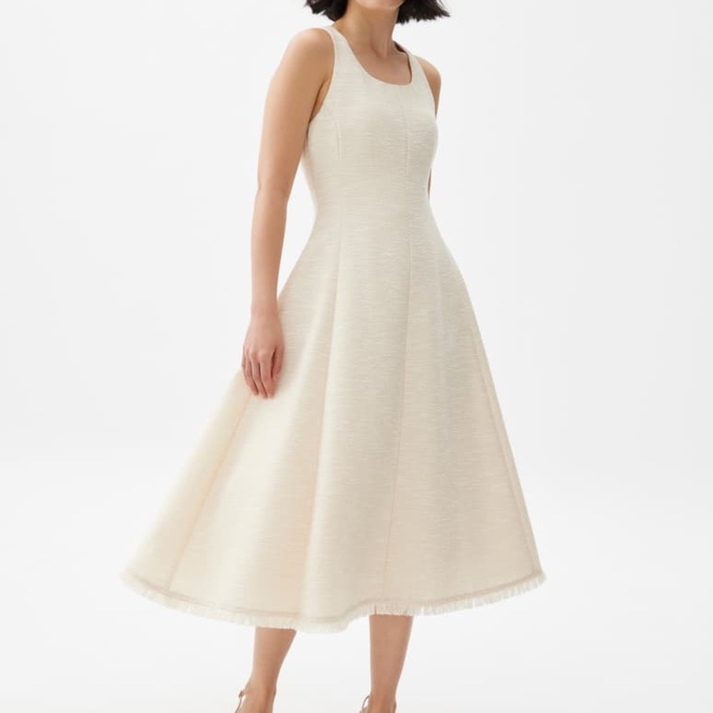*SOLD* Love, Bonito Fray Tweed Fit & Flare Midi Dress